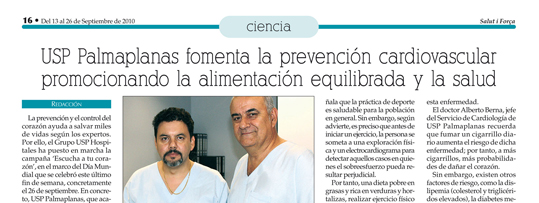 Salut i Força: Doctores Brugada y Alvarenga sobre Prevención.